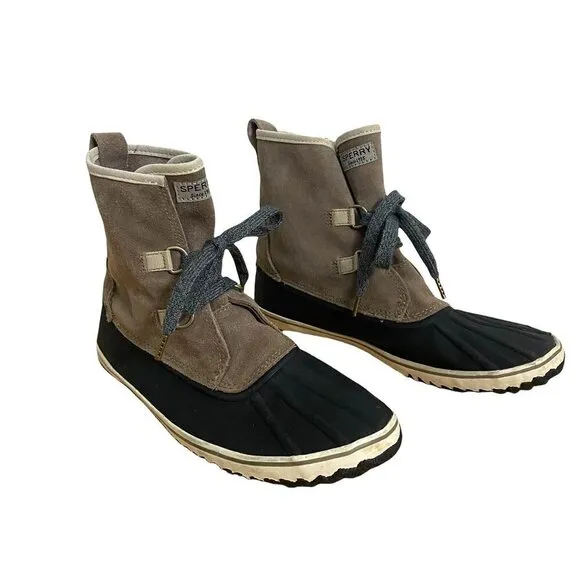 Sperry Suede Schooner Slouch Duck Boots, Size 7