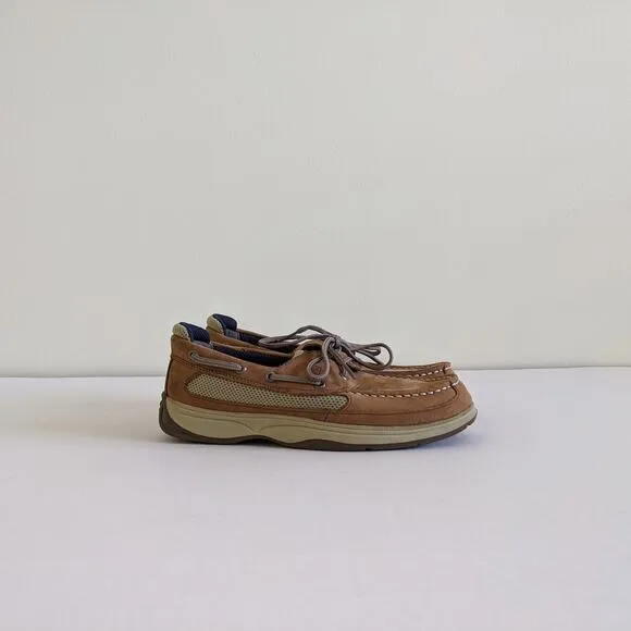 Sperry Top-sider Boys Lanyard Leather Loafers Size 5.5M