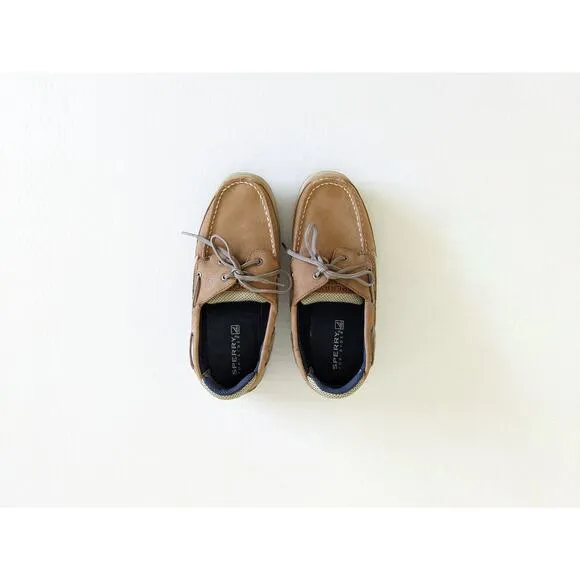 Sperry Top-sider Boys Lanyard Leather Loafers Size 5.5M