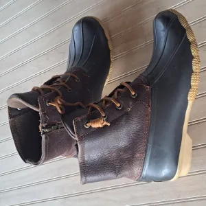 Sperry Top Sider Women's Size 7 M Rubber Leather Saltwater Duck Rain Ankle Boots