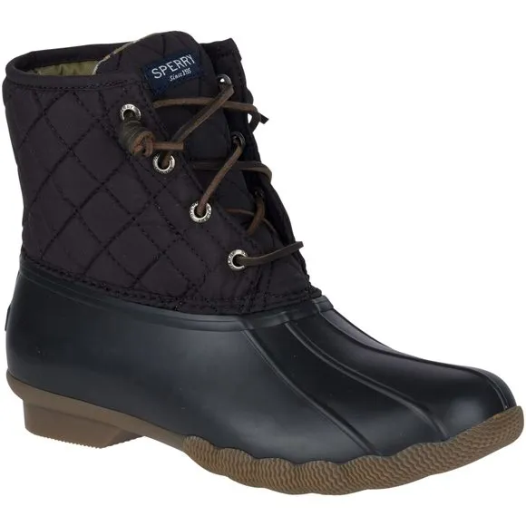 SPERRY WOMEN'S SALTWATER BOOTS, BLACK, 7.5