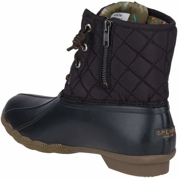 SPERRY WOMEN'S SALTWATER BOOTS, BLACK, 7.5