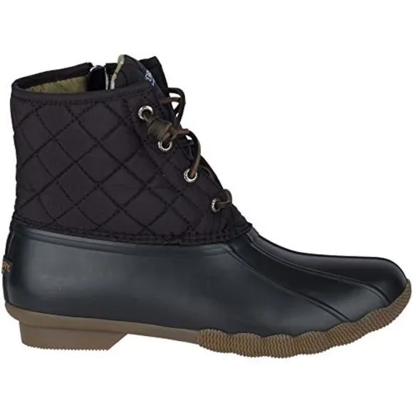 SPERRY WOMEN'S SALTWATER BOOTS, BLACK, 7.5