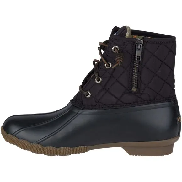 SPERRY WOMEN'S SALTWATER BOOTS, BLACK, 7.5