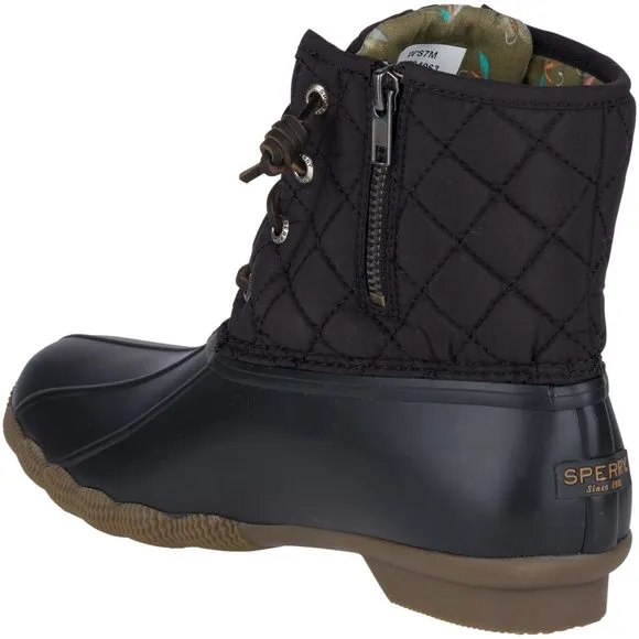 SPERRY WOMEN'S SALTWATER BOOTS, BLACK, 7.5