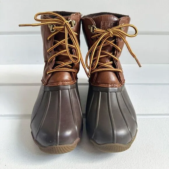 Sperry Boys' Top-Sider Avenue Waterproof Duck Boot In Tan/Brown Size 4 Big Kids