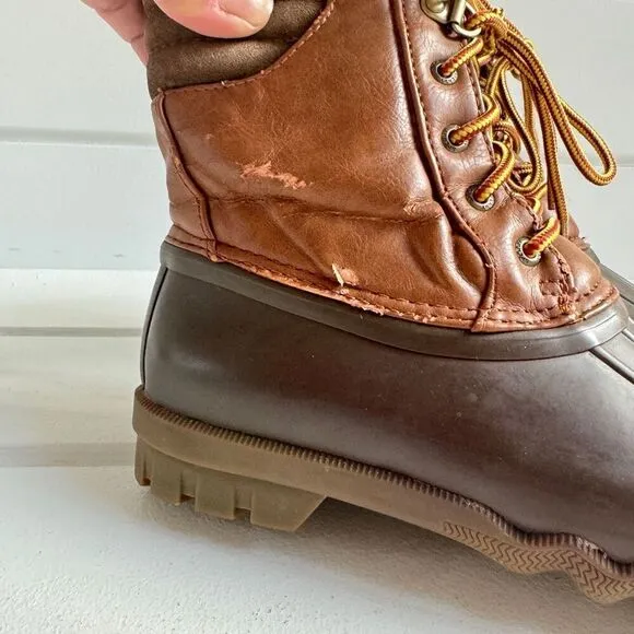 Sperry Boys' Top-Sider Avenue Waterproof Duck Boot In Tan/Brown Size 4 Big Kids