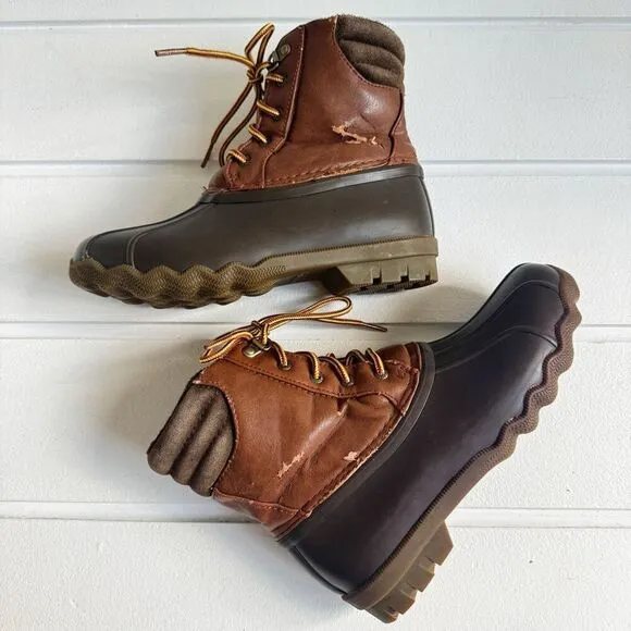 Sperry Boys' Top-Sider Avenue Waterproof Duck Boot In Tan/Brown Size 4 Big Kids