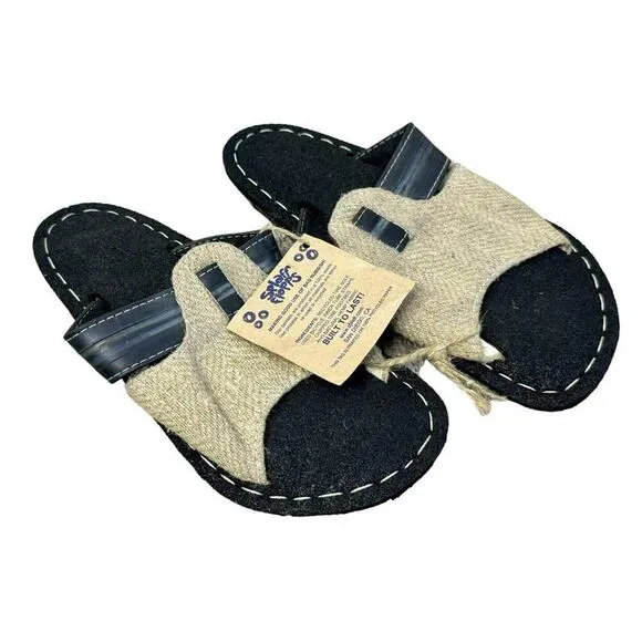 SPLAFF Eco Conscious Hipster Sandals Recycled Tires Tubes Hemp Slip Ons Sz 6 NEW