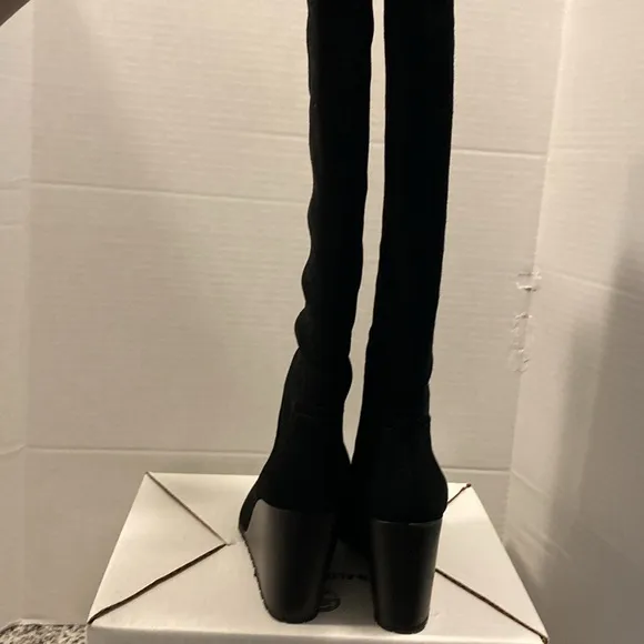 Splendid Black Suede Wedge Heel Boots