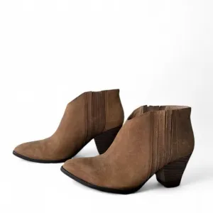 Splendid Booties Suede Bootie Addie Ankle Boots Nubuck Leather Tan Beige western