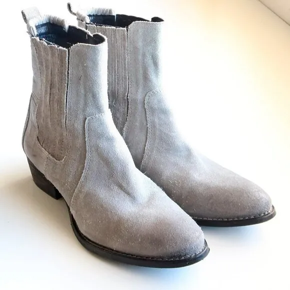 Splendid Grey Suede Leather Western Cowgirl / Cowboy Ankle Boots / Booties Sz. 8
