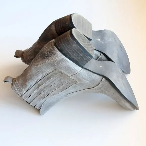 Splendid Grey Suede Leather Western Cowgirl / Cowboy Ankle Boots / Booties Sz. 8