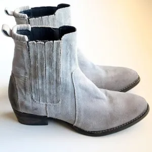 Splendid Grey Suede Leather Western Cowgirl / Cowboy Ankle Boots / Booties Sz. 8