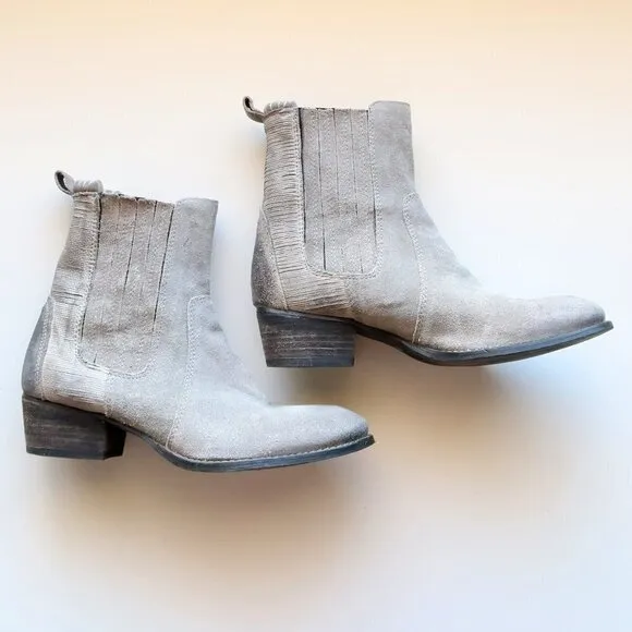 Splendid Grey Suede Leather Western Cowgirl / Cowboy Ankle Boots / Booties Sz. 8