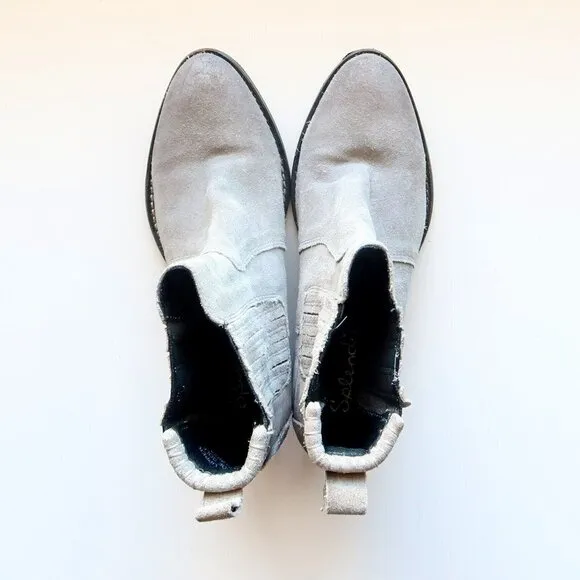 Splendid Grey Suede Leather Western Cowgirl / Cowboy Ankle Boots / Booties Sz. 8