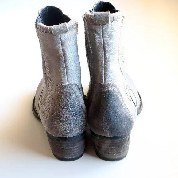 Splendid Grey Suede Leather Western Cowgirl / Cowboy Ankle Boots / Booties Sz. 8
