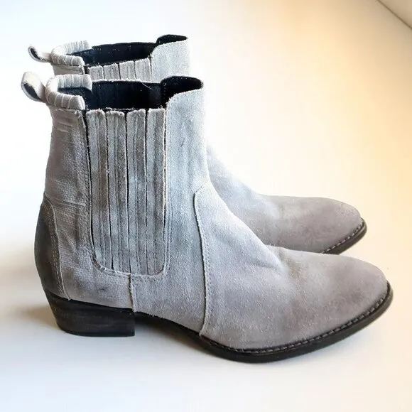 Splendid Grey Suede Leather Western Cowgirl / Cowboy Ankle Boots / Booties Sz. 8