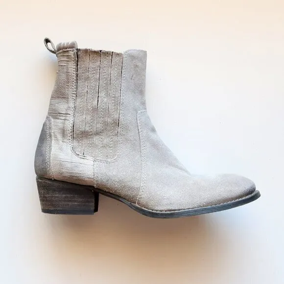 Splendid Grey Suede Leather Western Cowgirl / Cowboy Ankle Boots / Booties Sz. 8