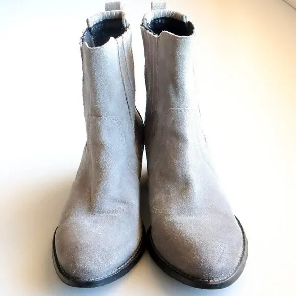 Splendid Grey Suede Leather Western Cowgirl / Cowboy Ankle Boots / Booties Sz. 8