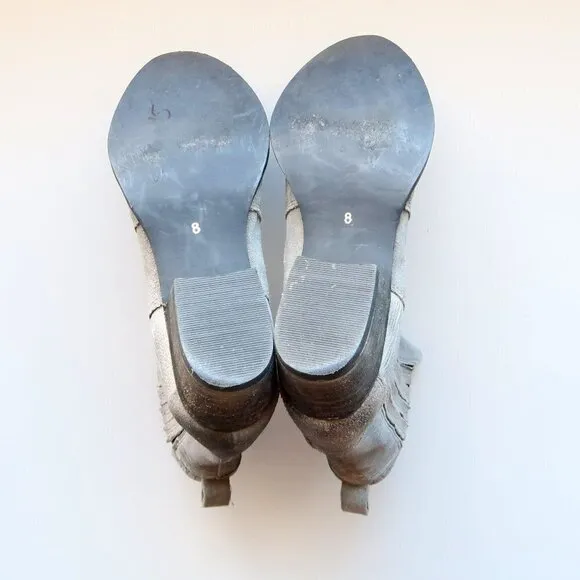 Splendid Grey Suede Leather Western Cowgirl / Cowboy Ankle Boots / Booties Sz. 8
