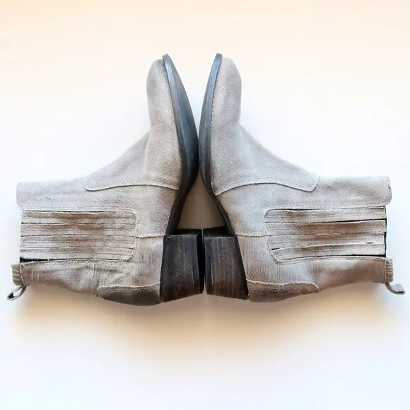 Splendid Grey Suede Leather Western Cowgirl / Cowboy Ankle Boots / Booties Sz. 8