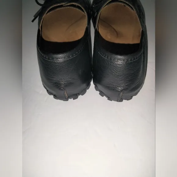 Spring Step (Size 39) Black &quot;Moonwalk&quot; Perforated Lace Up Leather Oxford Shoes