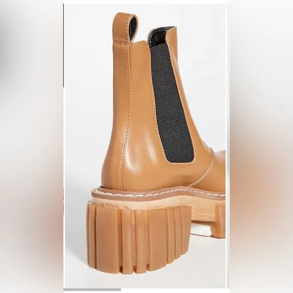 Stella McCartney Emilie Platform Boots in Cuoio/Black