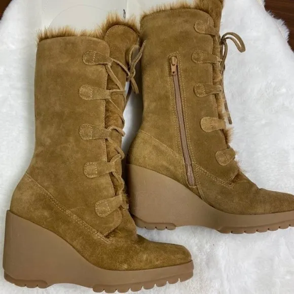 Steve Madden‎ Alaskan Suede Wedge Boots, size 6.5