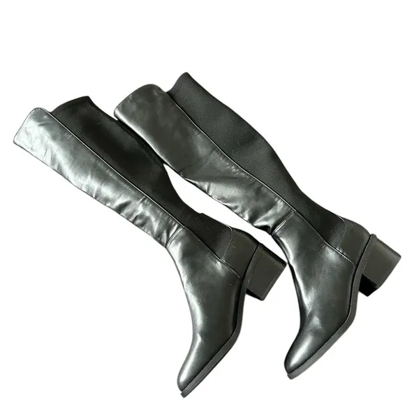 Steve Madden black faux leather over the knee boots SZ 7