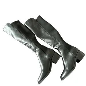Steve Madden black faux leather over the knee boots SZ 7