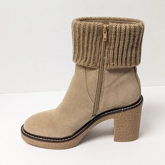 Steve Madden Cashmir Sweater Booties, Tan Suede, Women's 6.5