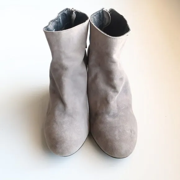 Steve Madden Cynthia Grey Suede Leather Block Heel Ankle Boots / Booties Size 9