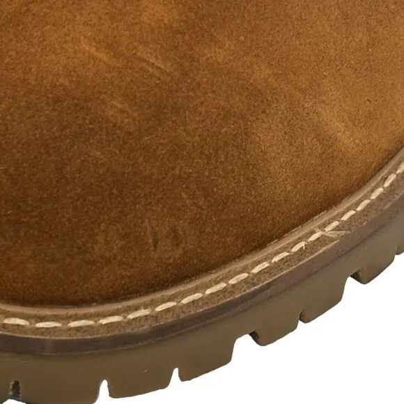 Steve Madden  Leopold Faux Fur Water Resistant Boot in Camel Suede NEW Size 9.5