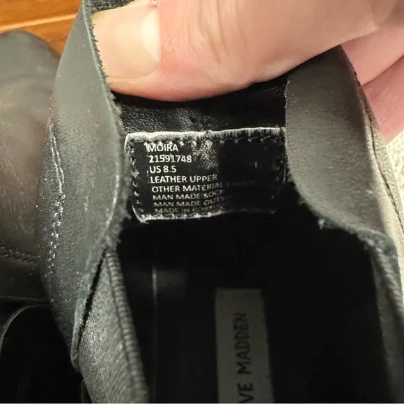STEVE MADDEN Moira Lug Sole Leather Boots