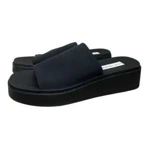 Steve Madden Shoes Women Size 10 US Sandals Black Platform Wedge Slides Comfort
