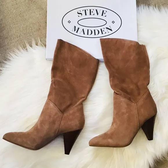 STEVE MADDEN Suede Leather Slouchy Boots