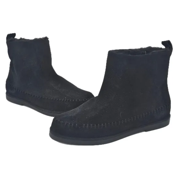 Steve Madden Tommy Suede Shearling Boots Black Size 6