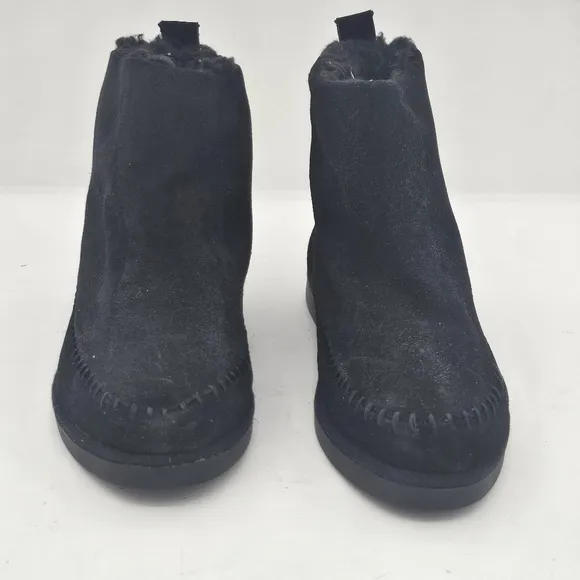 Steve Madden Tommy Suede Shearling Boots Black Size 6