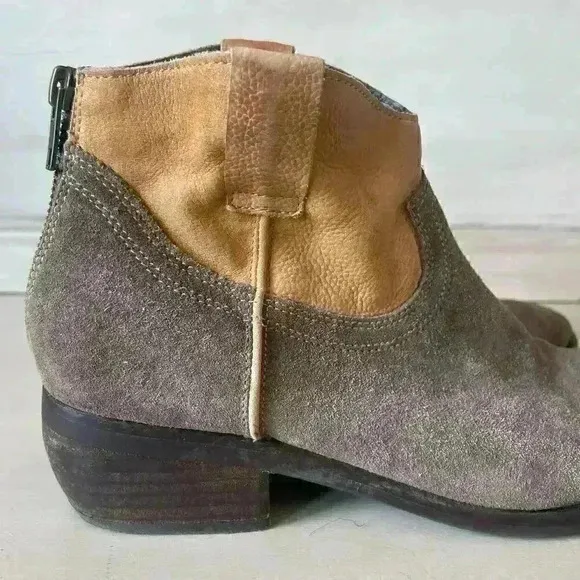 Steve Madden Womens 7.5 Western Cowgirl Suede Booties Leather Round Boots Boho