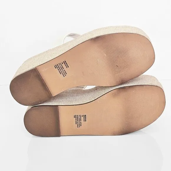Steve Madden Women's Size 7 Merrcer Platform Slide Leather Sandal in White Beach