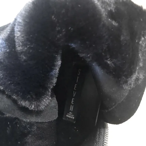 Steven Madden Bamby Black Faux Water Resistant Suede Wedge Ankle Boots Sneaker
