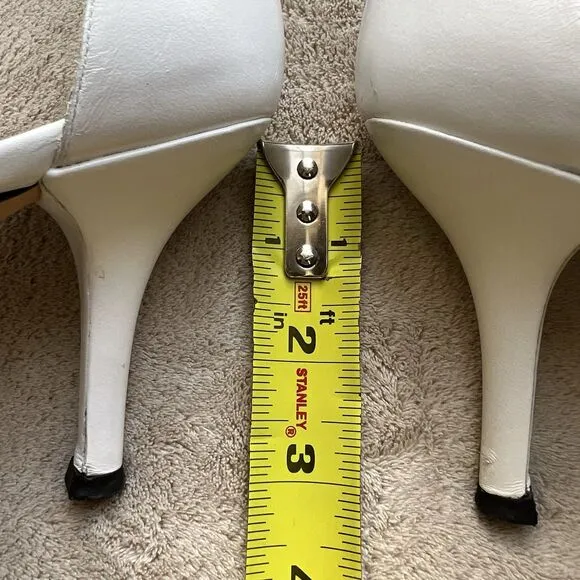 Stuart Weitzman Amelina 75 White Leather Sandals Women 9 M Ankle Strap Nudist