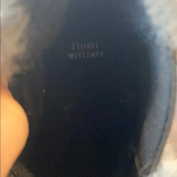 Stuart Weitzman Black Fur-Trim Ankle Boots Sz 6