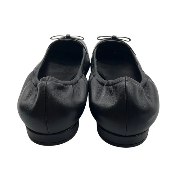 Stuart Weitzman Black Pre-Fall 2024 Bow Detail Leather Loafers
