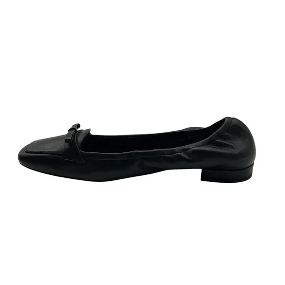 Stuart Weitzman Black Pre-Fall 2024 Bow Detail Leather Loafers
