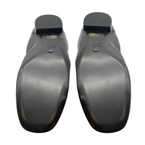 Stuart Weitzman Black Pre-Fall 2024 Bow Detail Leather Loafers