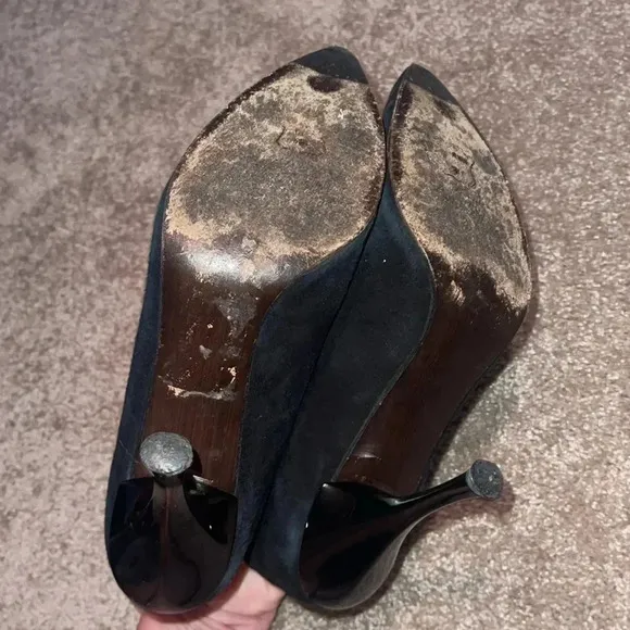 Stuart Weitzman Black Suede Ankle Boots Booties size  7.5