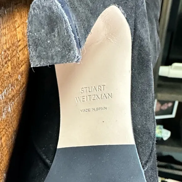 Stuart Weitzman Charlie Black Suede Knee High Boots 10