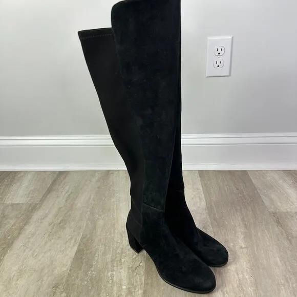 Stuart Weitzman City Block Boot in Black Suede Over the knee boots